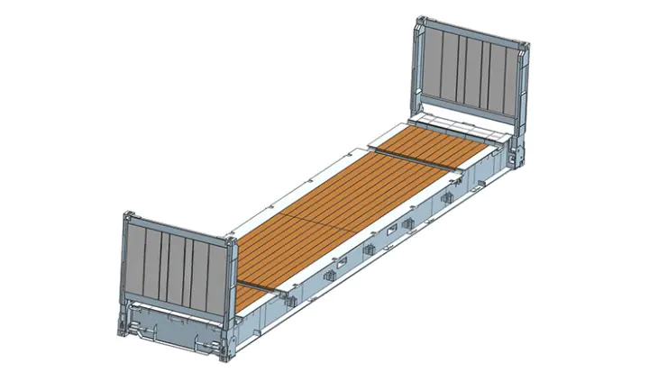 四十尺前后板框架、平台两用货柜
